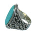 Southwest Turquoise Silver Flower Ring Size 6-1/4 YX85445